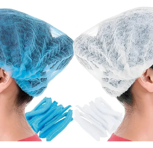 Gorros tipo oruga (azul/blanco) x50 UNDS