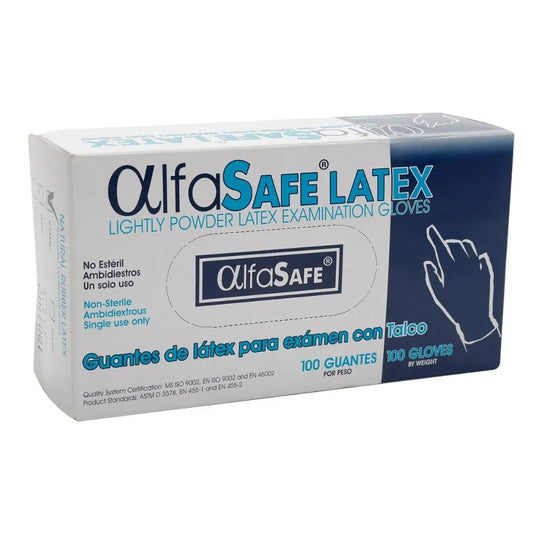 Guantes de látex para examen con talco (Caja x100 unds)