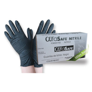 Guantes de nitrilo negro (Caja x100 unds)