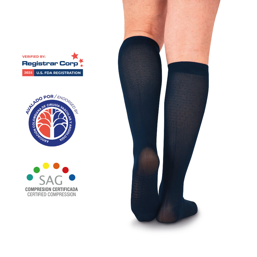 Medias terapéuticas de compresión baja (8–15 mmHg)